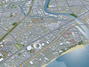 Qinhuangdao city Hebei China 60km 3D Model