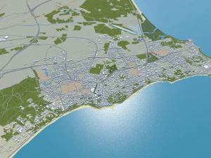Qinhuangdao city Hebei China 60km 3D Model