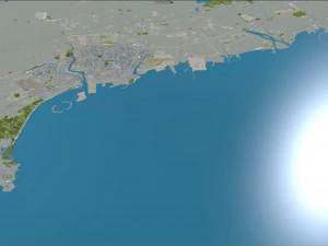 Qinhuangdao city Hebei China 60km 3D Model