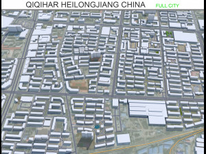 Qiqihar city Heilongjiang China 65km 3D Model