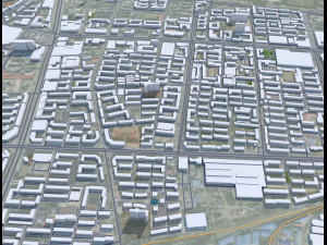 Qiqihar city Heilongjiang China 65km 3D Model