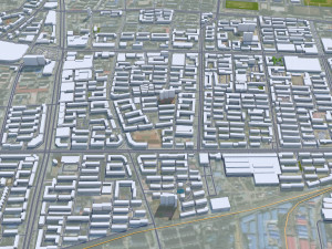 Qiqihar city Heilongjiang China 65km 3D Model