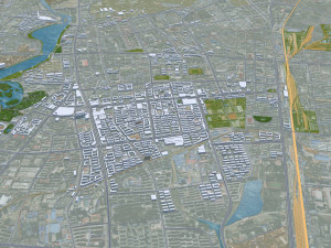 Qiqihar city Heilongjiang China 65km 3D Model