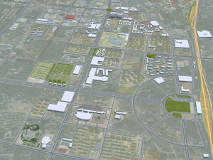 Qiqihar city Heilongjiang China 65km 3D Model