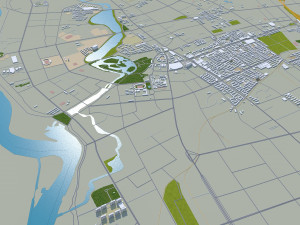 Qiqihar city Heilongjiang China 65km 3D Model