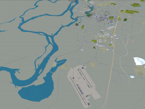 Qiqihar city Heilongjiang China 65km 3D Model