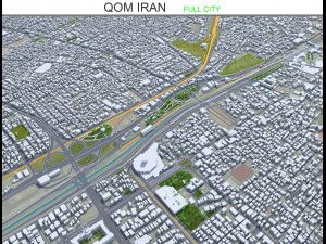 Qom city Iran 20km 3D Model