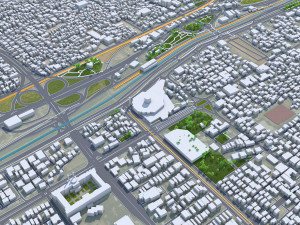 Qom city Iran 20km 3Dモデル