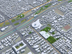 Qom city Iran 20km 3D Model