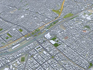 Qom city Iran 20km 3D Model