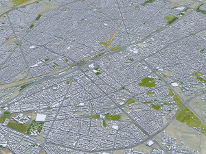 Qom city Iran 20km 3Dモデル