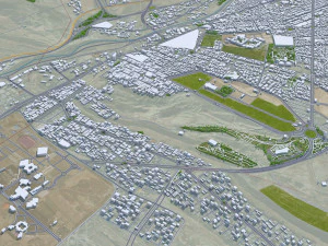 Qom city Iran 20km 3D Model