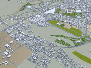 Qom city Iran 20km 3Dモデル