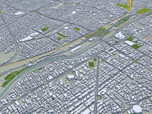 Qom city Iran 20km 3Dモデル