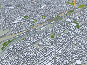Qom city Iran 20km 3D Model