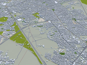 Qom city Iran 20km 3Dモデル