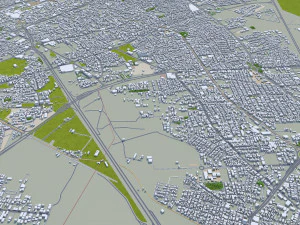 Qom city Iran 20km 3D Model