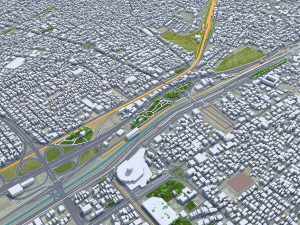 Qom city Iran 20km 3D Model