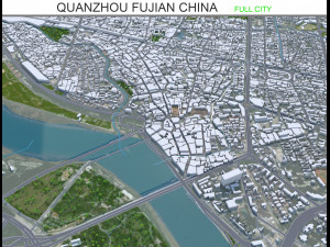 Quanzhou city Fujian China 40km 3D Model