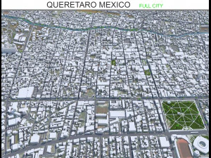Queretaro şehri Meksika 45km 3D Model