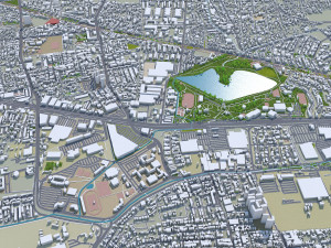 Queretaro city Mexico 45km 3D Model