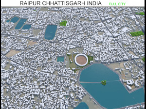 Raipur city Chhattisgarh India 30km 3D Model
