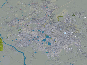 Raipur city Chhattisgarh India 30km 3D Model