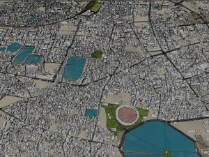 Raipur city Chhattisgarh India 30km 3D Model