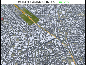 Rajkot city Gujarat India 35km 3D Model