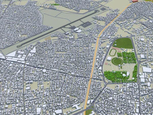 Rajkot city Gujarat India 35km 3D Model