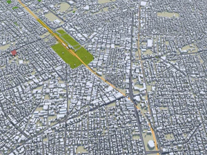 Rajkot city Gujarat India 35km 3D Model