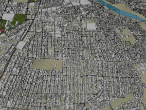 Rajkot city Gujarat India 35km 3D Model