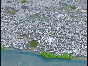 Rajshahi city Bangladesh 25km Modèle 3D