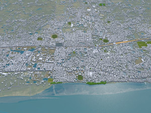 Rajshahi city Bangladesh 25km Modèle 3D