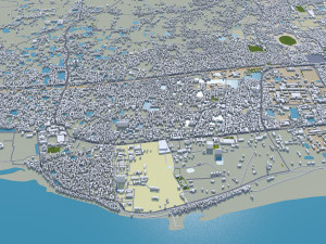 Rajshahi city Bangladesh 25km Modèle 3D