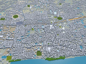 Rajshahi city Bangladesh 25km Modèle 3D