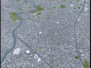 Rawalpindi city Pakistan 30km 3D Model