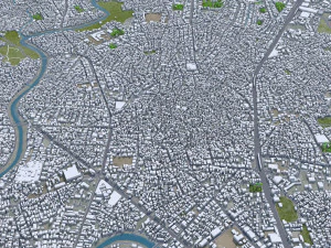 Rawalpindi city Pakistan 30km 3D Model