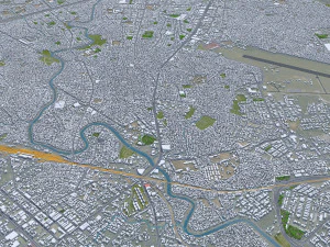 Rawalpindi city Pakistan 30km 3D Model