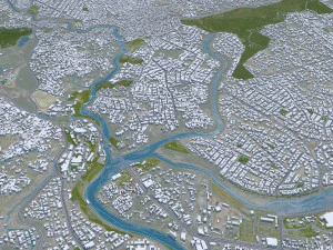 Rawalpindi city Pakistan 30km 3D Model