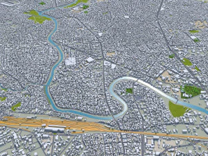 Rawalpindi city Pakistan 30km 3D Model
