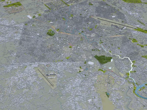 Rawalpindi city Pakistan 30km 3D Model
