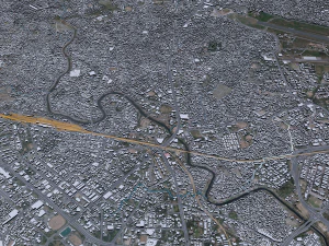 Rawalpindi city Pakistan 30km 3D Model