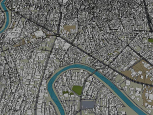 Rawalpindi city Pakistan 30km 3D Model