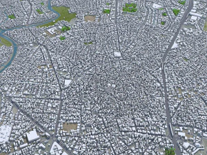 Rawalpindi city Pakistan 30km 3D Model