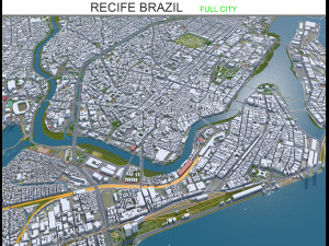 Recife city Brazil 30km 3D Model