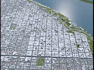 Rosario city Argentina 25km Model 3D