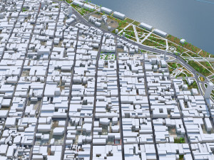 Rosario city Argentina 25km Model 3D