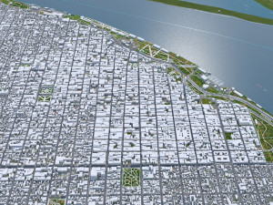 Rosario city Argentina 25km Model 3D