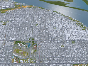 Rosario city Argentina 25km Model 3D